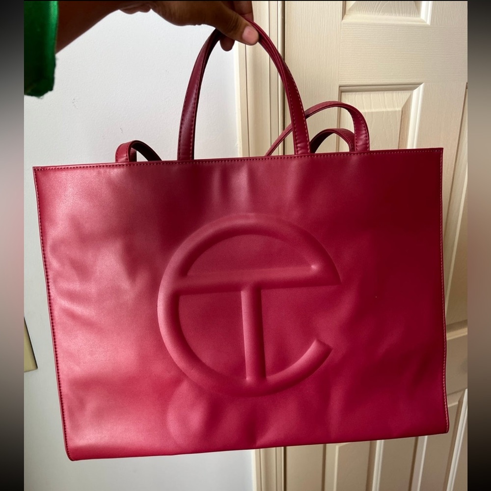 Telfar large bag oxblood color
